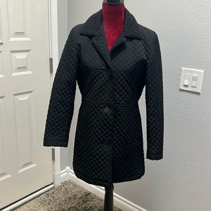 Gallery quilted mid-length women’s coat black
